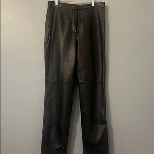 Jacqueline Ferrar Black Leather Straight Leg Pants